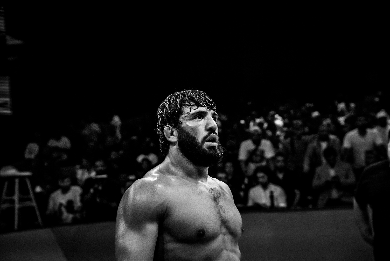 A powerful shot of a basketball player