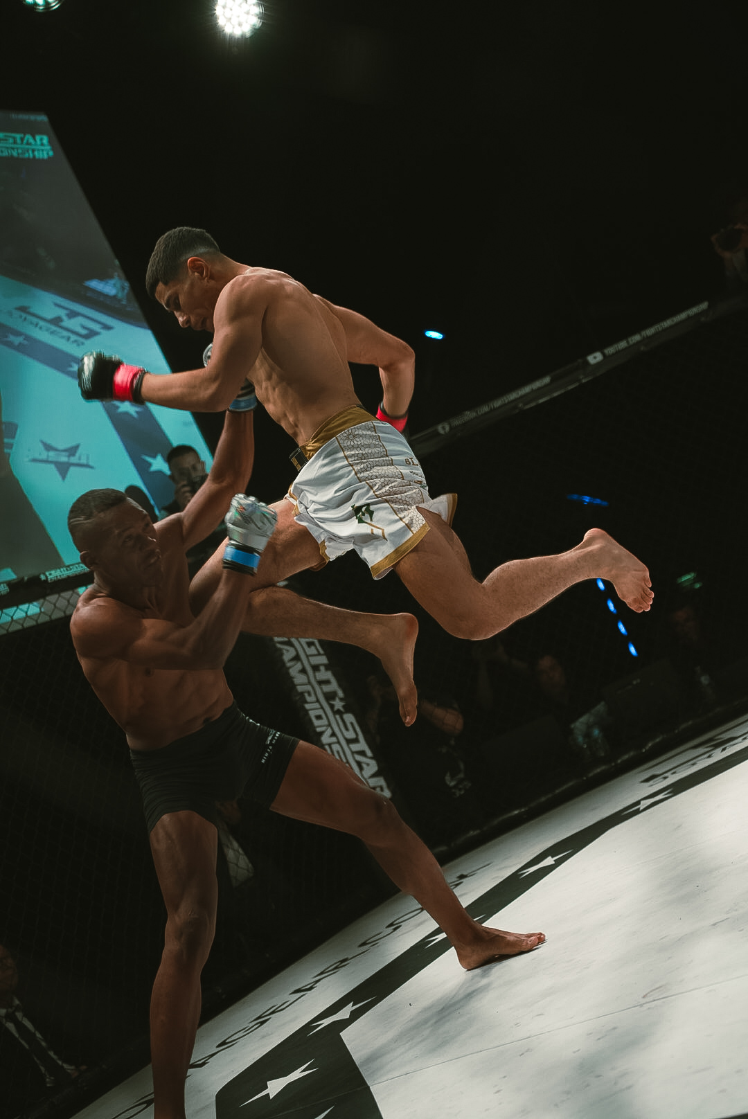 A dynamic shot of a soccer match